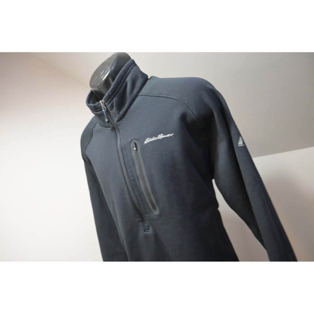Eddie Bauer First Ascent Pullover Jacket Mens XL Black Quarter Zip Fleece EUC